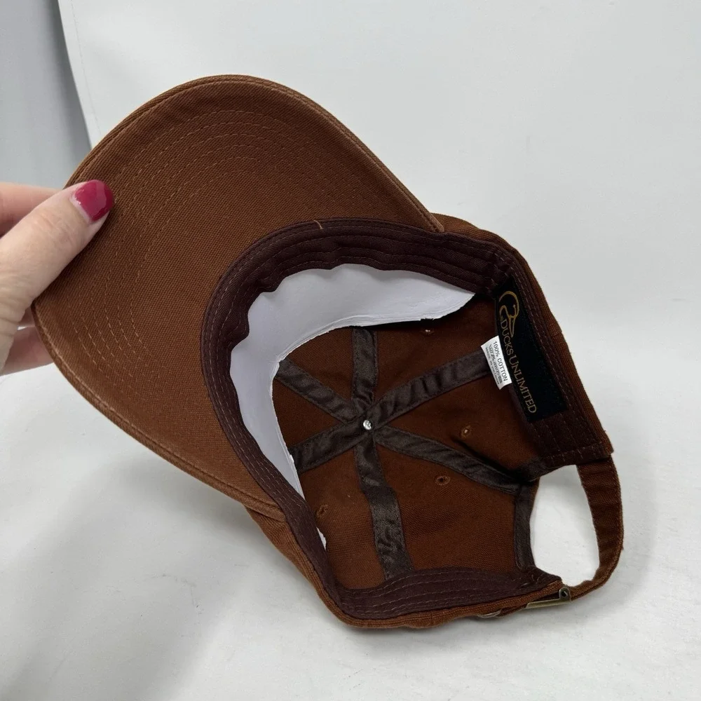 Ducks Unlimited Baseball Hat Cap Brown Mallard Duck Hunting Fishing Canvas Brown